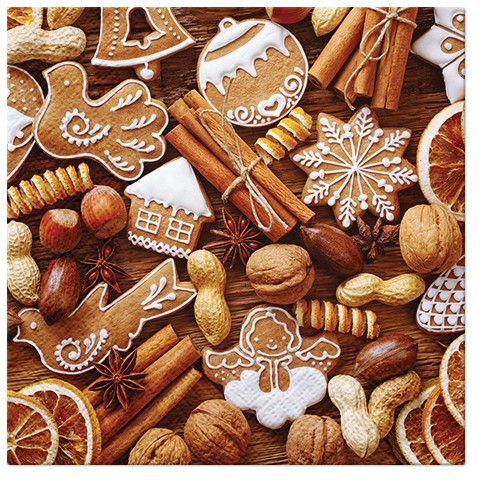 PAW Decor Collection SDL233600 Салфетка трехслойная для декупажа "Деревенский пряник"