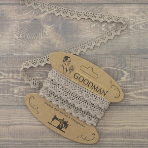 Goodman K-5004-186 Кружево плетеное, ширина 12 мм, цвет льняной, 5 м