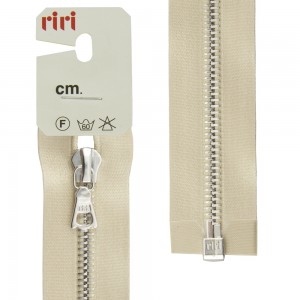 Riri 3551226/60/2230 Молния металлическая, разъемная, на атласной тесьме, 6 мм, 60 см, бежевый
