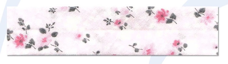 SAFISA 6526-20мм-05 Косая бейка с рисунком, хлопок, ширина 20 мм, цвет 05 - розовый/красный