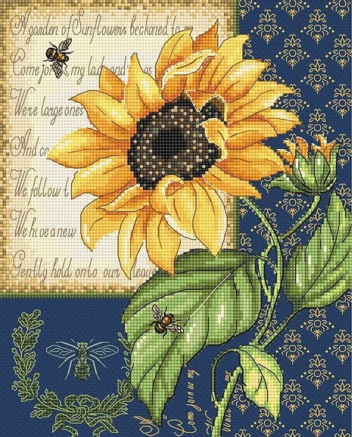 Набор для вышивания LetiStitch 998 Sunflower Melody (Мелодия подсолнуха)