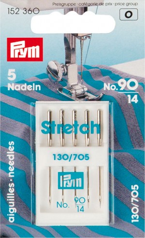 Prym 152360 Специальные иглы для швейных машин с плоской колбой, №90 СТРЕЙЧ