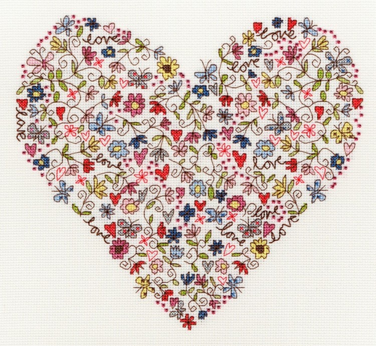 Набор для вышивания Bothy Threads XKA1 Love Heart (Любимое сердце)