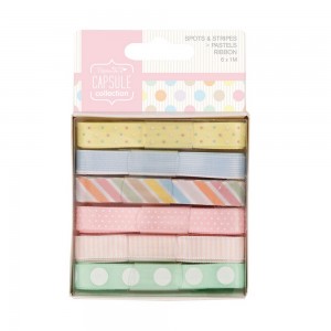 Docrafts PMA367104 Набор лент Spots & Stripes Pastels