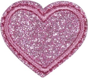 HKM 42651 Термоаппликация "Маленькие розовые сердечки с блестками"