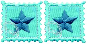 HKM 33276/SET Термоаппликации "Briefmarke Stern hellblau"