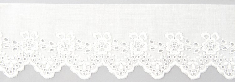 IEMESA 09325/01 Шитье-вышивка на батисте, ширина 55 мм, цвет белый