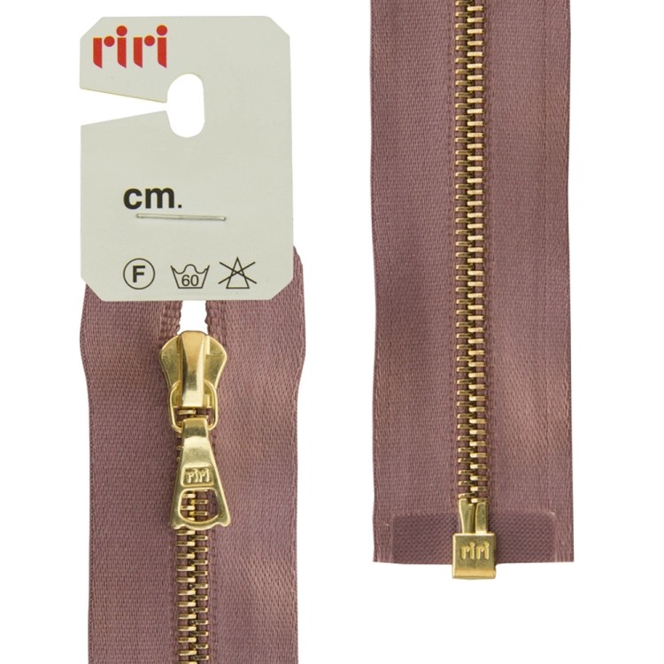 Riri 3000083/60/9419 Молния металлическая, разъемная, на атласной тесьме, 4 мм, 60 см, серо-сиреневый