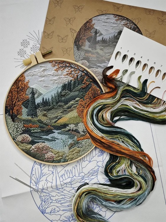 Набор для вышивания YoHobby yoli.118 Осень в горах