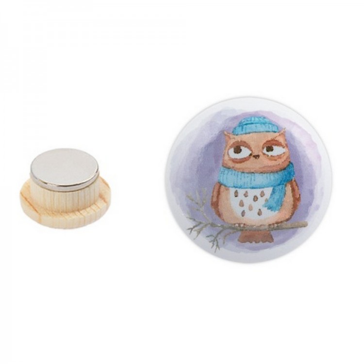 Gamma NEM-36 Игольница-магнит "Сова в шапке и шарфе"