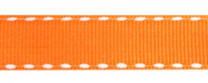 SAFISA 352-15мм-61 Лента репсовая с "прострочкой", ширина 15 мм, цвет 61 - оранжевый