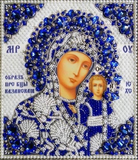 Набор для вышивания Хрустальные грани И-15б Казанская (синяя)