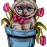 Gobelin Diamant 43.201 Котенок в цветочном горшке