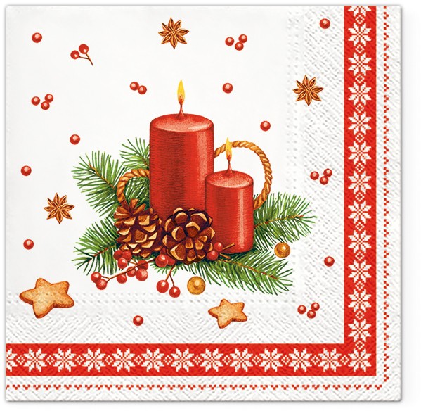 PAW Decor Collection TL231100 Салфетка трехслойная для декупажа "Свеча в рамке"