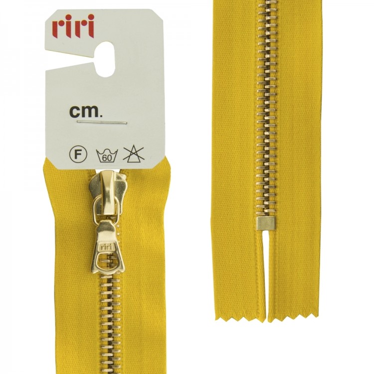 Riri 3653226/18/5339 Молния металлическая, неразъемная, на атласной тесьме, 6 мм, 18 см, горчичный