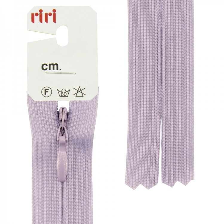 Riri 6010917/60/2502 Молния потайная, неразъемная, 4 мм, 60 см, лавандово-голубой