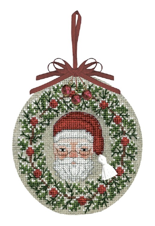 Набор для вышивания Le Bonheur des Dames 2678 Елочная игрушка Santa Claus Bauble (Дед Мороз)