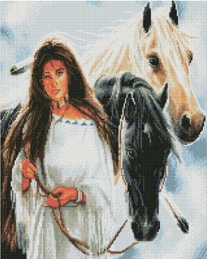 Арт Фея UA488 Индейская девушка и лошади
