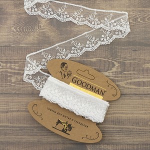 Goodman T-30115.212 Кружево-вышивка на тюле, ширина 32 см, цвет белый, 3.5 м