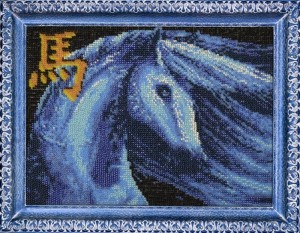 Вышиваем бисером В-77 Синяя лошадь