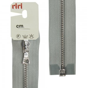 Riri 3551226/60/9112 Молния металлическая, разъемная, на атласной тесьме, 6 мм, 60 см, серо-голубой