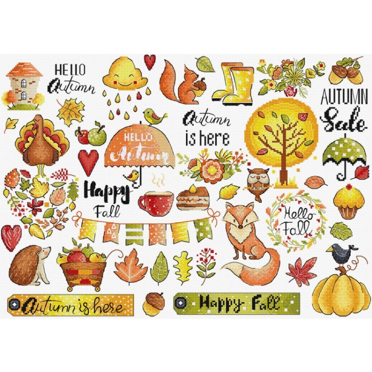 Набор для вышивания LetiStitch L8221 Autumn Sampler (Осенний сэмплер)
