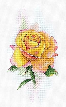 Набор для вышивания Aquarelle А-049 Желтая роза