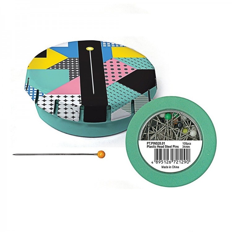 Hemline PT.PINS28.DB Булавки в жестяных коробочках