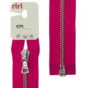 Riri 3551226/60/9407 Молния металлическая, разъемная, на атласной тесьме, 6 мм, 60 см, малиновый