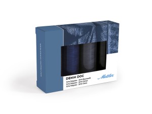 Amann Group Mettler DE4DARK-KIT Набор с нитками для джинс DENIM DOC 75 в подарочной упаковке, 4 катушки