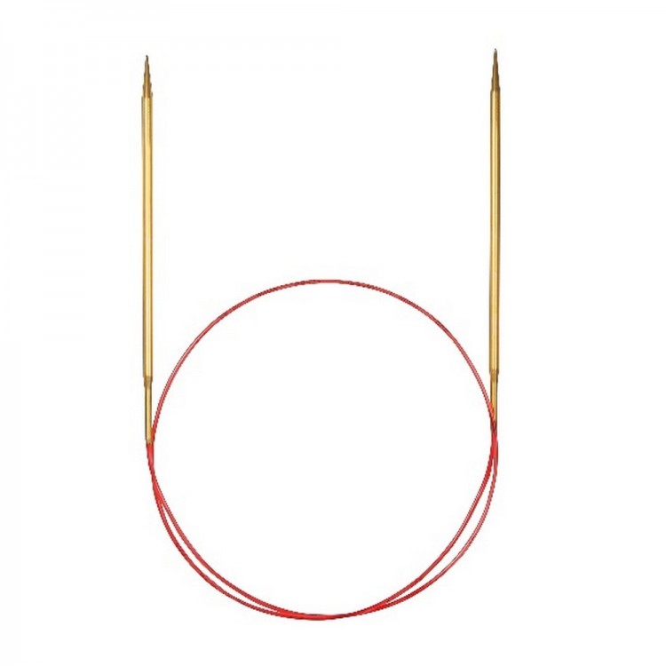 Addi 714-7 Спицы круговые с удлиненным кончиком позолоченные 50см