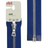 Riri 3551226/60/9603 Молния металлическая, разъемная, на атласной тесьме, 6 мм, 60 см, синий