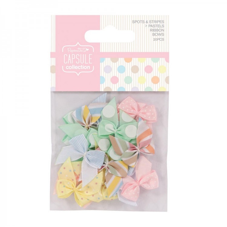 Docrafts PMA367204 Набор бантов Spots & Stripes Pastels
