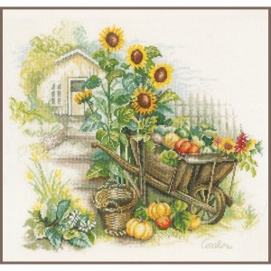 Lanarte PN-0007988 Wheelbarrow and sunflowers (Подсолнухи и телега)