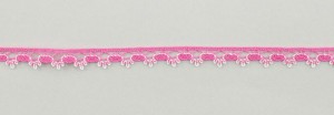 IEMESA 3480/G5 Мерсеризованное хлопковое кружево, ширина 10 мм, цвет розовый с белым