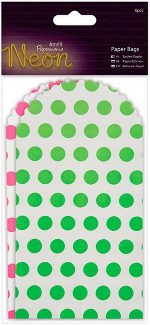 Docrafts PMA174213 Набор декоративных мини конвертиков Pink & Green Neon