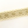 Matsa 13115/60 Тесьма декоративная, ширина 20 мм, бежево-серая с двойной кружевной отделкой и лентой