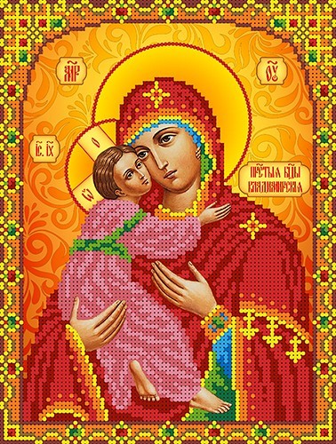 Набор для вышивания Каролинка КБИН(Ч) 5078 Богородица Владимирская