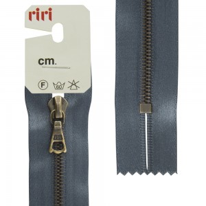 Riri 3418216/18/2121 Молния металлическая, неразъемная, на атласной тесьме, 4 мм, 18 см, серый стальной