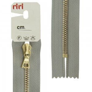Riri 3653226/18/9112 Молния металлическая, неразъемная, на атласной тесьме, 6 мм, 18 см, серо-голубой
