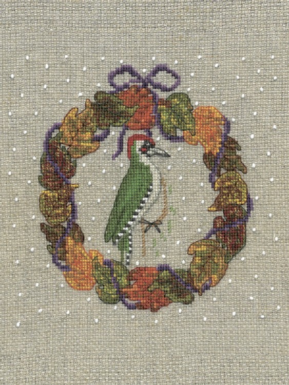 Набор для вышивания Le Bonheur des Dames 2697 October wreath - Green Woodpecker (Октябрьский венок Зеленый дятел) Набор для вышивания Le Bonheur des Dames 2697 October wreath - Green Woodpecker (Октябрьский венок Зеленый дятел)