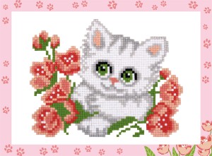Фрея ALVS-006 Мини-картинка "Котенок с цветочком"