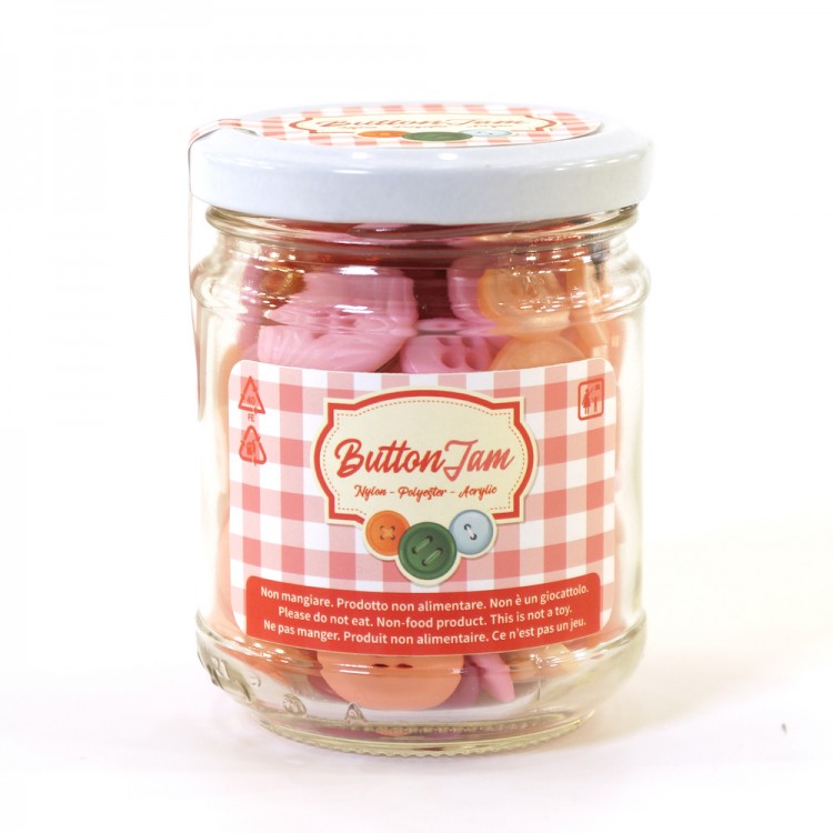 Sandra ADDES/Pink MIX Пуговицы Sandra в стеклянной банке, розовый