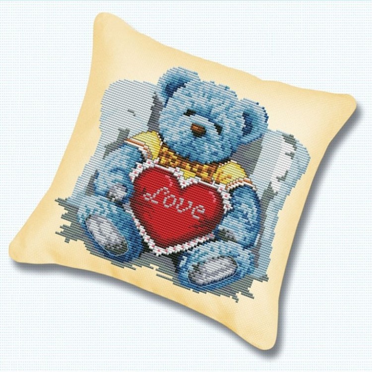 Набор для вышивания Белоснежка Р-920 Подушка "Медвежонок с сердцем"