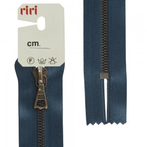 Riri 3418216/18/2131 Молния металлическая, неразъемная, на атласной тесьме, 4 мм, 18 см, синий темный