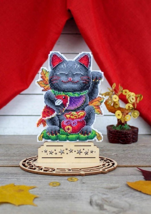 Набор для вышивания Жар-Птица Р-920 Черный манеки-неко