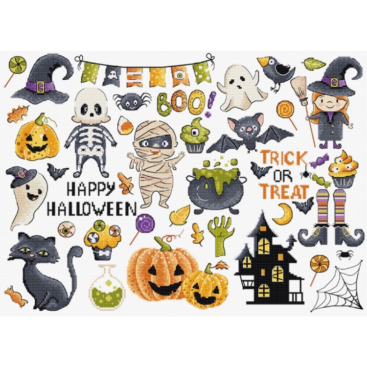 Набор для вышивания LetiStitch L8225 Halloween Sampler (Хэлоуин-сэмплер)