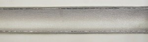 SAFISA 25167-50мм-02 Лента органза с рисунком с проволокой по краю, ширина 50 мм, цвет серый