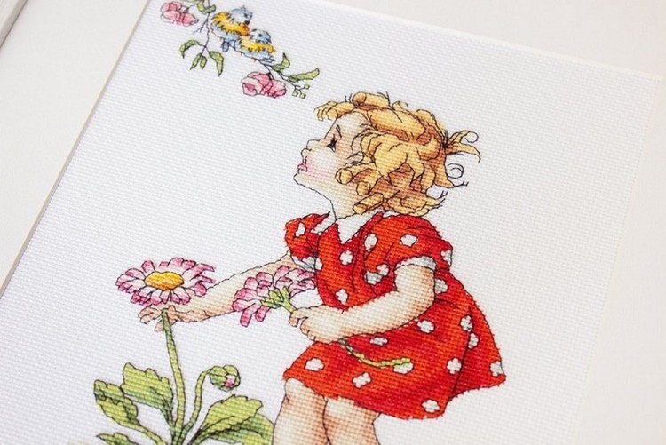 Набор для вышивания Luca-S B1050 Девочка в красном платье