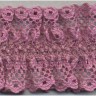 Matsa 074057/23 Кружево-рюш на резинке, ширина 40 мм, цвет темно-розовый